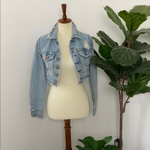 Z. Cavaricci Distressed Crop Denim Jacket